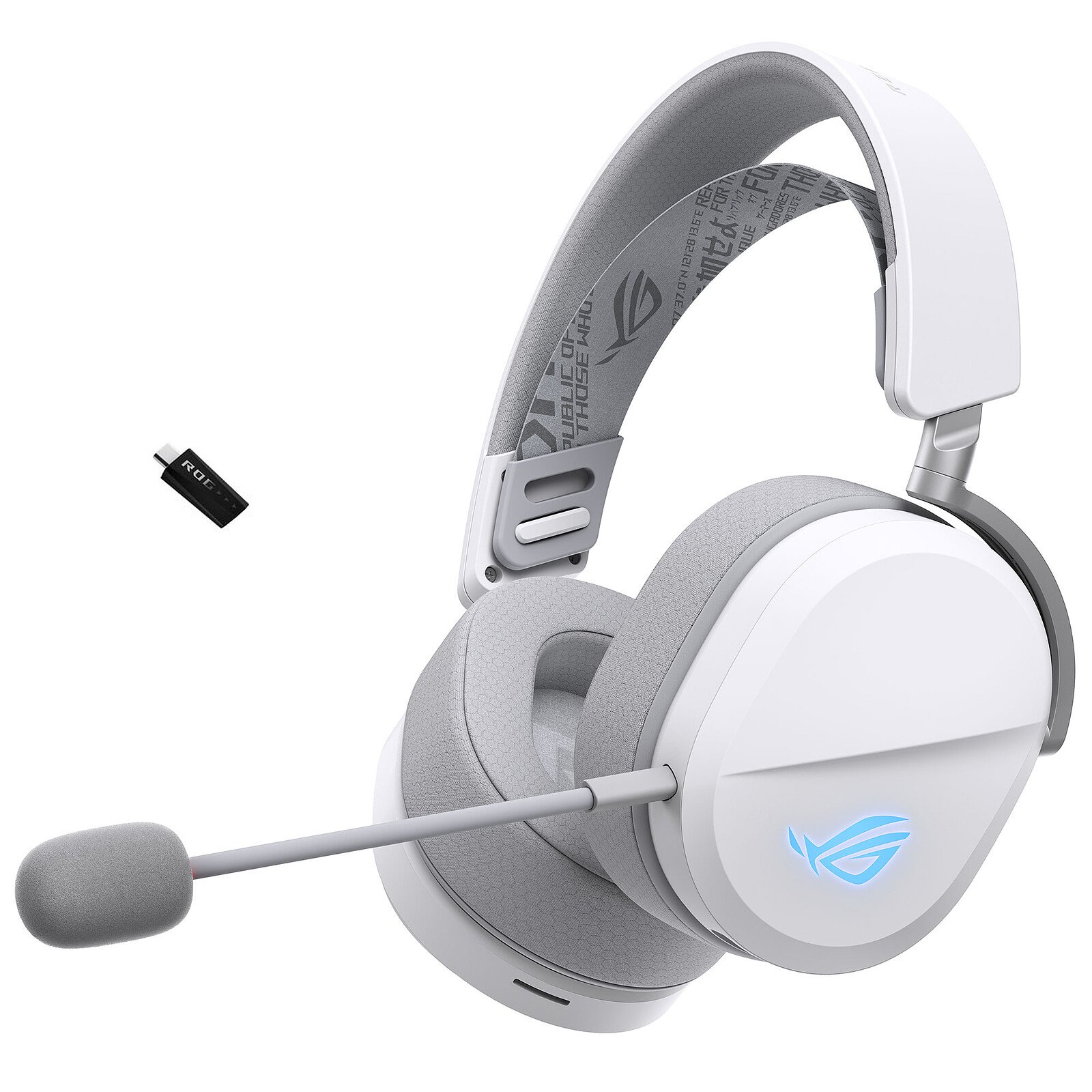 asus-rog-pelta-blanco.jpg ASUS ROG Pelta – Auriculares Gaming Inalámbricos Trimodales con SpeedNova, Drivers Titanio 50 mm y RGB Aura Sync - Imagen 1