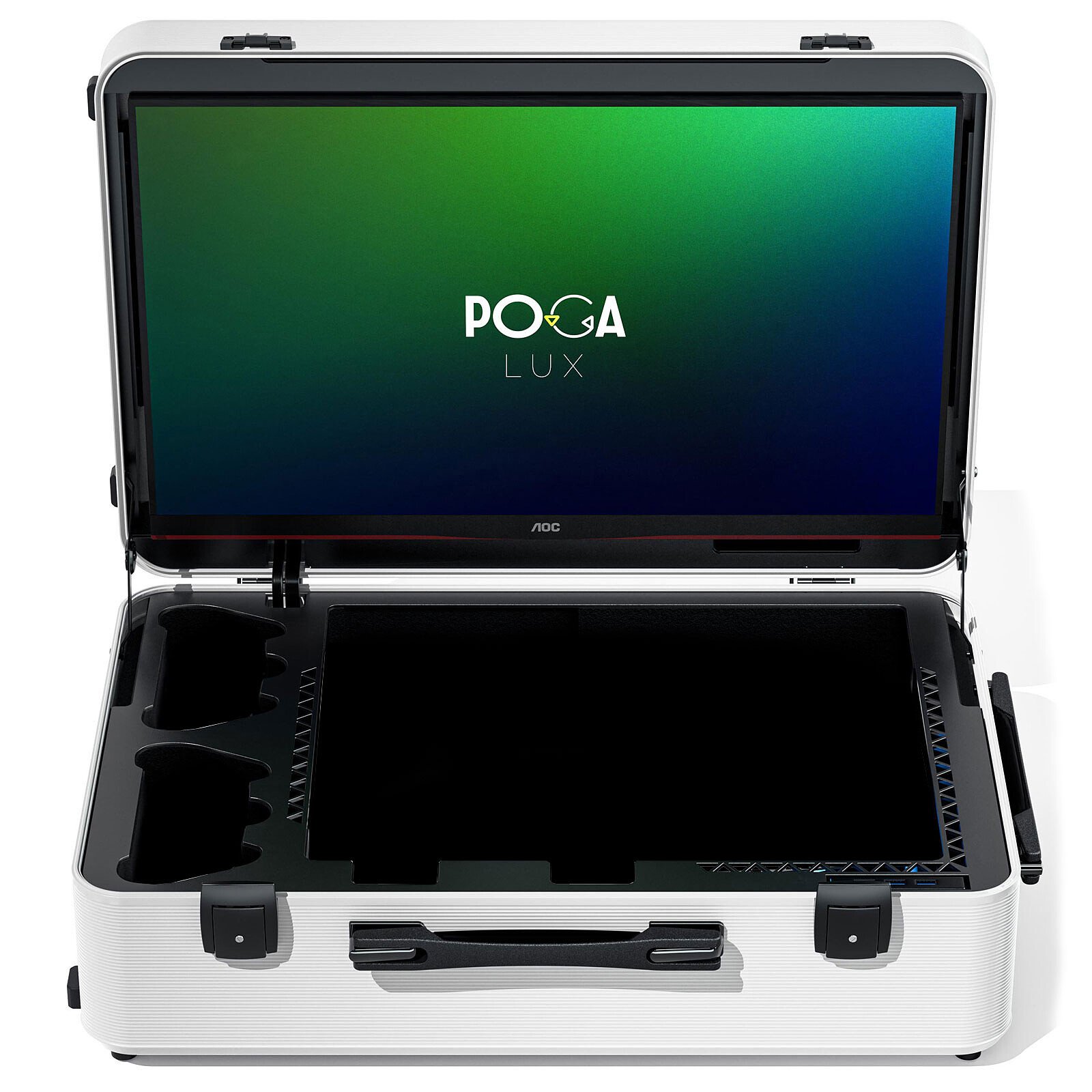 poga-lux-ps5-blanco.jpg POGA Lux 24” 144Hz – Maleta Gaming Portátil Full HD para PlayStation 5 - Imagen 1